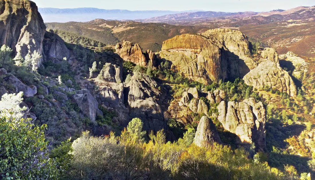 Rock formations and landscape in Pinnacles National Park